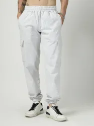 Unifringe  Men Athletic Fit Grey Wool Trousers