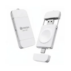 UNIGEN UNIPORT Magnetic Portable Watch Charger | USB-C & USB-A [OTG] Support | Compatible with Apple Watch Series 9 to 1 & SE | White