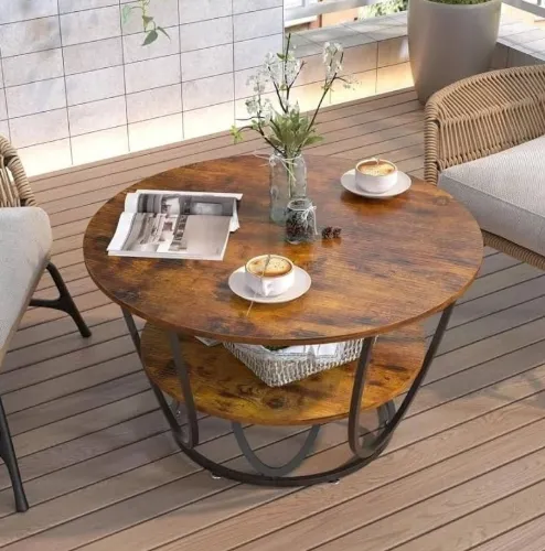Image of Unique Arts Gleaming Iron Haven Metal Center Table
