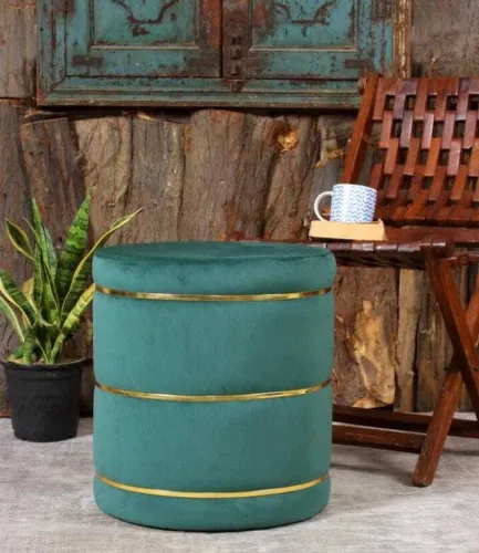 Image of Unique Creation Handicrafts Solid Wood Pouf 