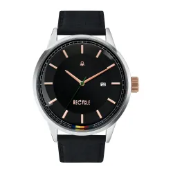 United Colors of Benetton Mens 44 mm Black Dial Vegan Strap Analogue Watch - UWUCG0101