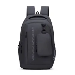 United Colors of Benetton Apex 33L Backpack - Olive, Water-Resistant, Minimalist 3-Compartment Design with Detachable Po