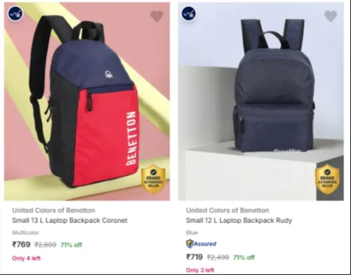 Image of United Colors of Benetton Backpacks at minimum 71% Discount