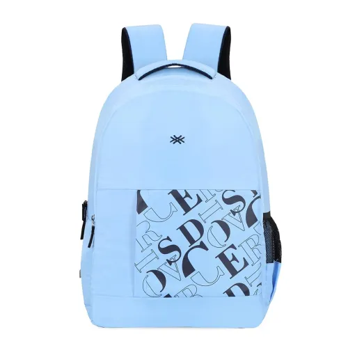 Image of UNITED COLORS OF BENETTON Ballad 21L Polyester Casual 2 Compartment Backpack For Unisex - Light Blue+Navy