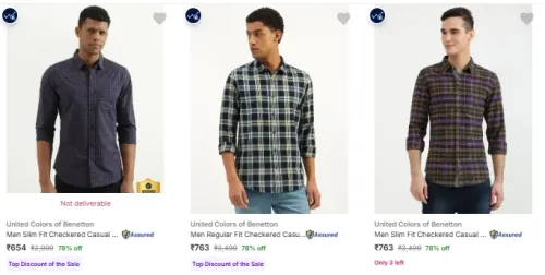 Image of United Colors of Benetton Casual Shirts at minimum 78% Discount