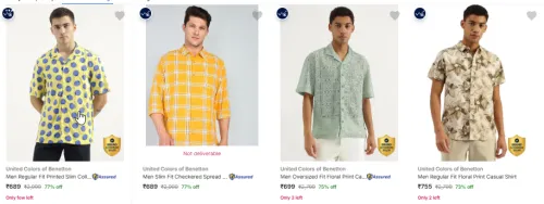 Image of United Colors of Benetton Casual Shirts at minimum 48% Discount