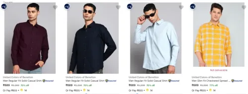 Image of United Colors of Benetton Casual Shirts at minimum 70% Discount