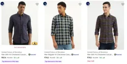United Colors of Benetton Casual Shirts at minimum 78% Discount