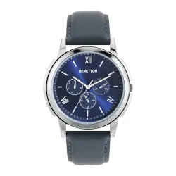 United Colors of Benetton Men Blue Round Brass Dial Analogue Watch