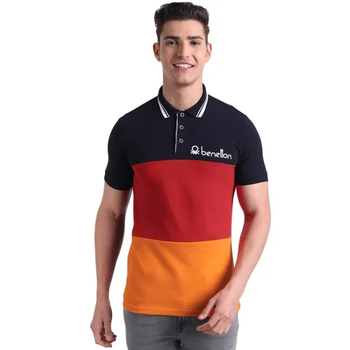 Image of United Colors of Benetton Men Cotton Solid Regular Fit T-Shirt