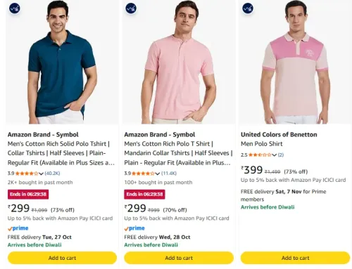 Image of United Colors of Benetton Men Polo Shirt at minimum 70% Discount