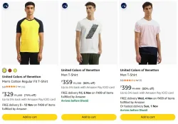 United Colors of Benetton Men T-Shirt at minimum 70% Discount