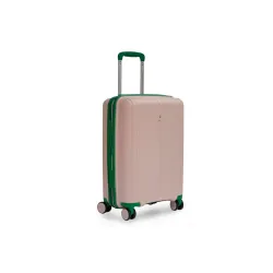 United Colors of Benetton Mid Hard Luggage Emerald Plus - Baby Pink | Check-in Trolley Bag with TSA Lock | 360° Spinner Double Wheels | Telescopic Handle | PC Shell Suitcase | 65cm | 82L Cap...