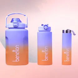  United Colors of Benetton Set of 3 Plastic Colourblocked Water Bottle