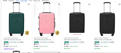 Image of United Colors of Benetton Suitcases at minimum 70% Discount