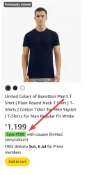 United Colors of Benetton Mens T Shirt at ₹699