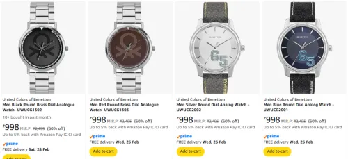 Image of United Colors of Benetton Watch Flat 60% Off