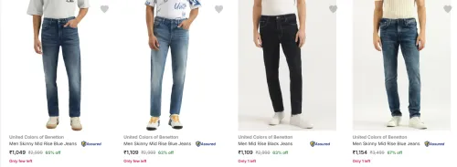 Image of United Colors Of Benetton Men's Jeans upto 67% Discount