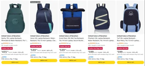 Image of UNITED COLORS OF BENETTON Backpack upto 80% Discount