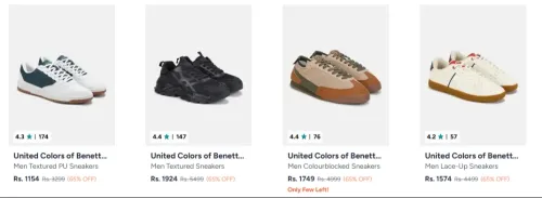 Image of United Colors of Benetton Men's Sneakers upto 65% Discount
