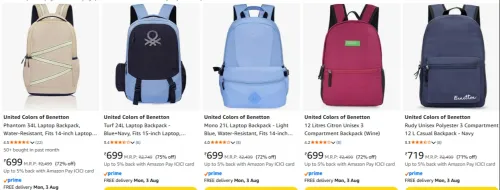 Image of United Colors of Benetton Lunch Bag upto 75% Discount 