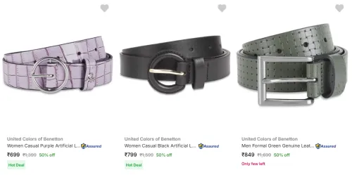 Image of United Colors Of Benetton Belts at minimum 50% Discount