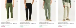 United Colors Of Benetton Mens Trousers at minimum 60% Discount