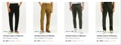 United Colors Of Benetton Trousers at minimum 72% Discount