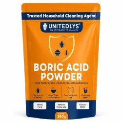 Unitedlys 380g Boric Acid Powder for Cockroaches Control | Multi Purpose Cleaner Powder for Household Cleaning, Carrom Board Use & Rice Storage Protection | Effective & Safe Stain Remover fo...