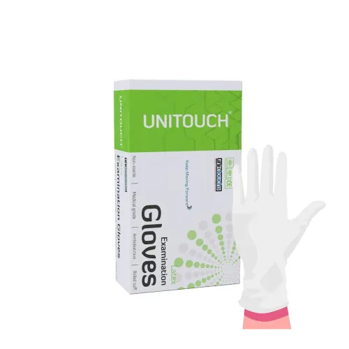 Image of Unitouch Latex Powdered Examination Gloves White (L, 70)