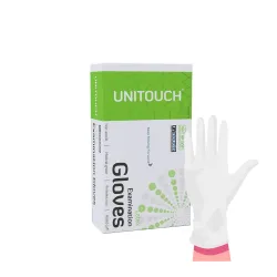 Unitouch Latex Powdered Examination Gloves White (L, 70)