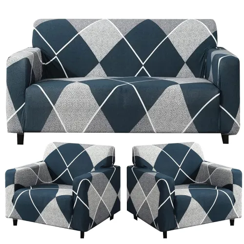 Image of Sofa Cover 3 Seater and 2 Seater Fully Covered Universal 5 Seater Sofa Cover (3+1+1) | Non-Slip Sticky Elastic Stretchab