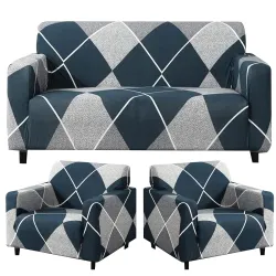 Sofa Cover 3 Seater and 2 Seater Fully Covered Universal 5 Seater Sofa Cover (3+1+1) | Non-Slip Sticky Elastic Stretchab