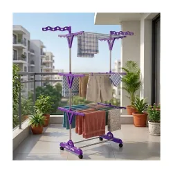 UNIZONE Stainless Steel Foldable 3-Tier Cloth Drying Stand