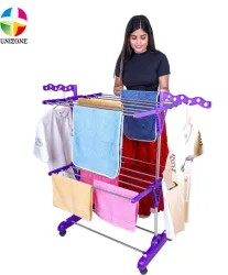 Unizone Steel, Plastic Floor Cloth Dryer Stand