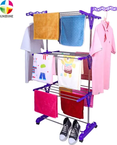 Image of Unizone Steel, Plastic Floor Cloth Dryer Stand 