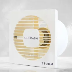 Unleash Storm 6 inch(150MM) Cut Out Size Exhaust Fan For Kitchen Bathroom, Bathroom Exhaust Fan Ventilation Fan Axial Fan, 2 years Warranty (Size: 18x18 cm,Cut-Out Size:- 6 inch (Ivory)