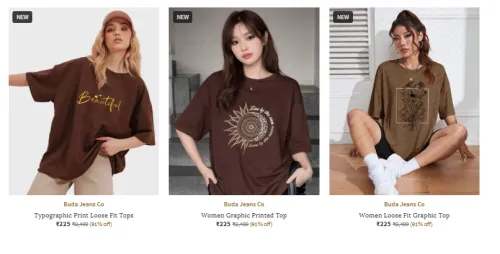 Image of UP TO 91% OFF | BUDA T-Shirt CO Clothing | FOR WOMEN