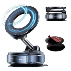 Upgraded 360° Vacuum Magnetic Car Phone Mount Hands-Free Mobile Stand for Car Dashboard