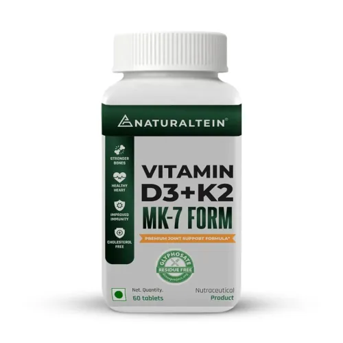 Image of NATURALTEIN Vitamin D3 + K2 Supplement | 600 IU Plant-Based D3 & 55 mcg MK-7 | Supports Bone Strength, Calcium Absorptio