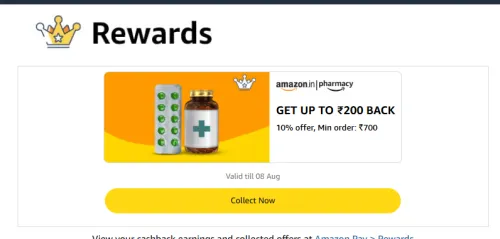 Image of Amazon Pharmacy Reward: Upto ₹200 back on order above ₹700