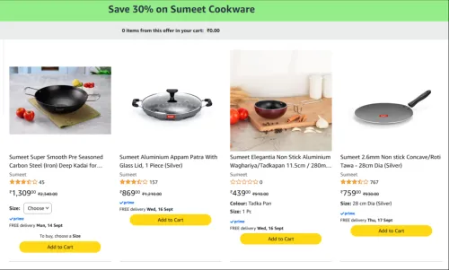 Image of Upto 30% coupon on Sumneet Cookware