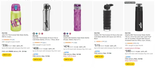 Image of Upto 45% Discount on Milton Thermosteel Water Bottle 