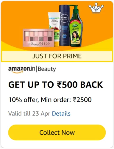 Image of Amazon Beauty Reward: upto ₹500 cashback on order above ₹2500