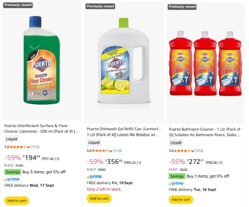 Image of Upto 60% off + Extra 50% Coupon on Puerto Home Cleaning & Bathroom Accessorie