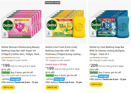 Image of Upto 61% Off on Dettol Soap 