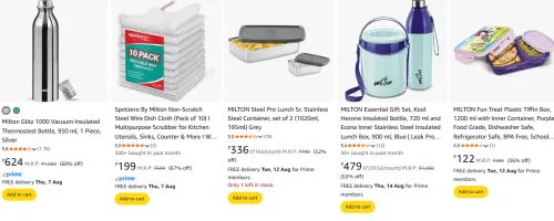 Image of Upto 67% Off On Milton Products.