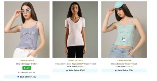 Image of Upto 71% Off on TOMMY HILFIGER Women's T-shirts