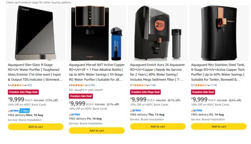 Image of Upto 73% Off On Aquaguard Slim Glass RO+UV Water Purifier