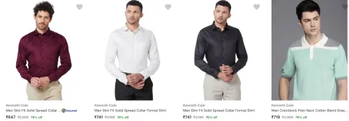 Image of upto 78% off on Kenneth Men Slim Fit Shirt 